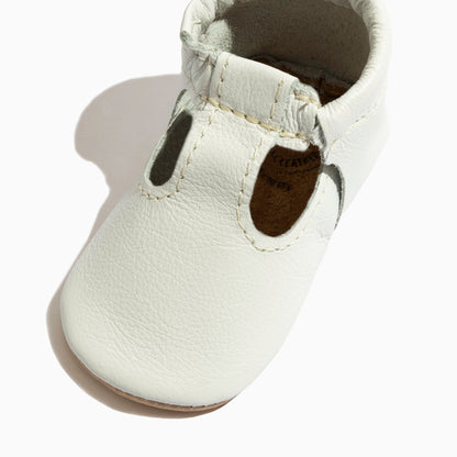 Toasted Bright White T-Bar Baby Shoe