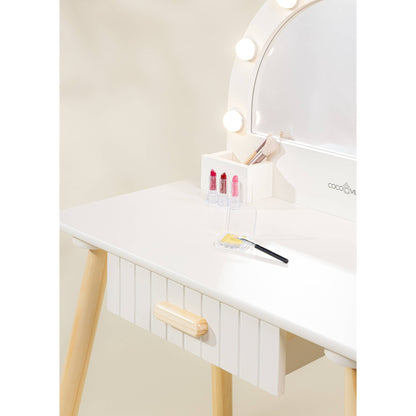 Wooden Play Vanity with Lighted Mirror & stool