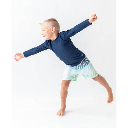 Boys Navy Long Sleeve Rash Guard