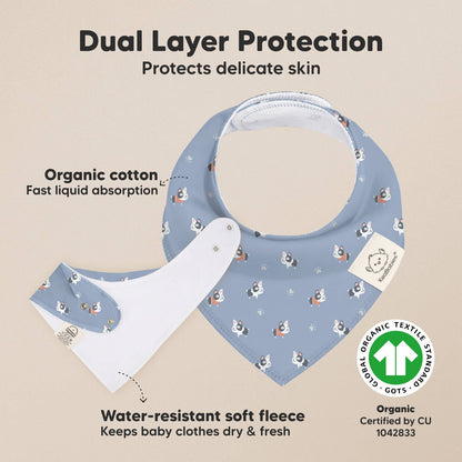 8-pack Baby Bandana Bibs for Boys and Girls