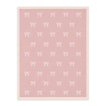 Sweet Bow - Organic Cotton Knit Baby Blanket
