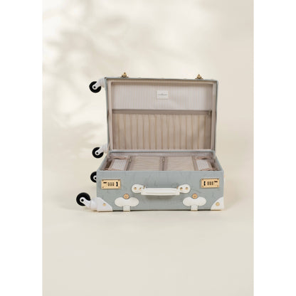Vegan Leather Carry-On Suitcase - Ocean
