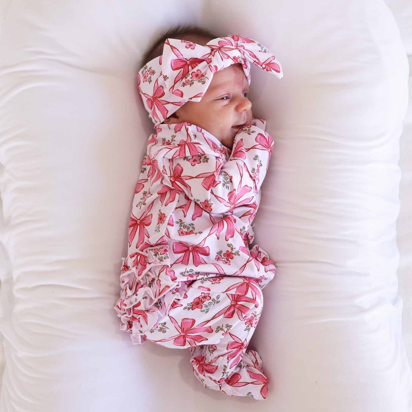 Bow Besties Ruffle Zipper Footie