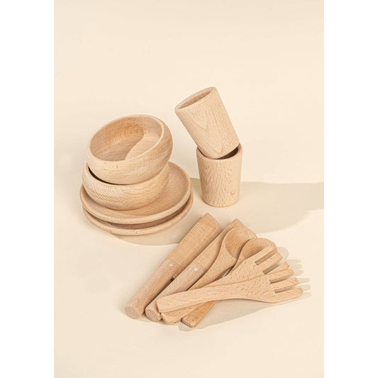 Wooden Dinnerware Playset (12 Pcs)