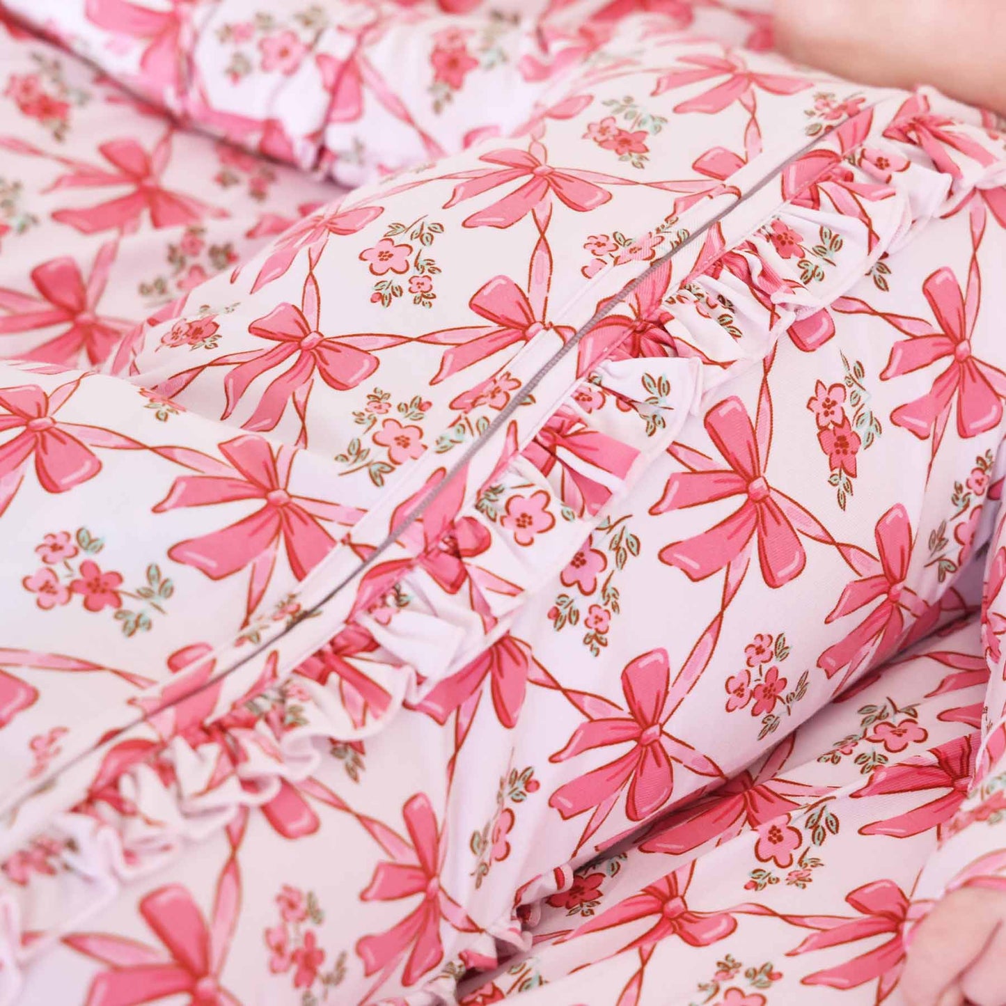 Bow Besties Ruffle Zipper Footie