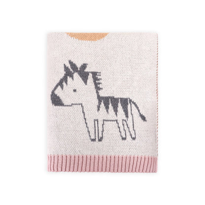 Alphabet Blush - Organic Jacquard Sweater Knit Baby Blanket