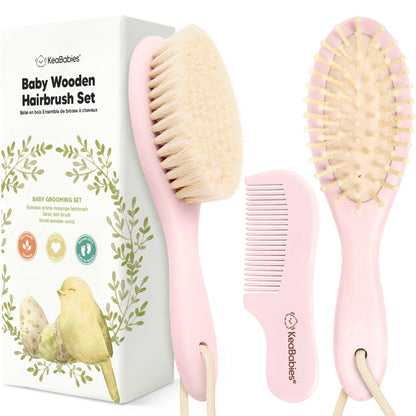 KeaBabies Baby Hair Brush and Comb Set