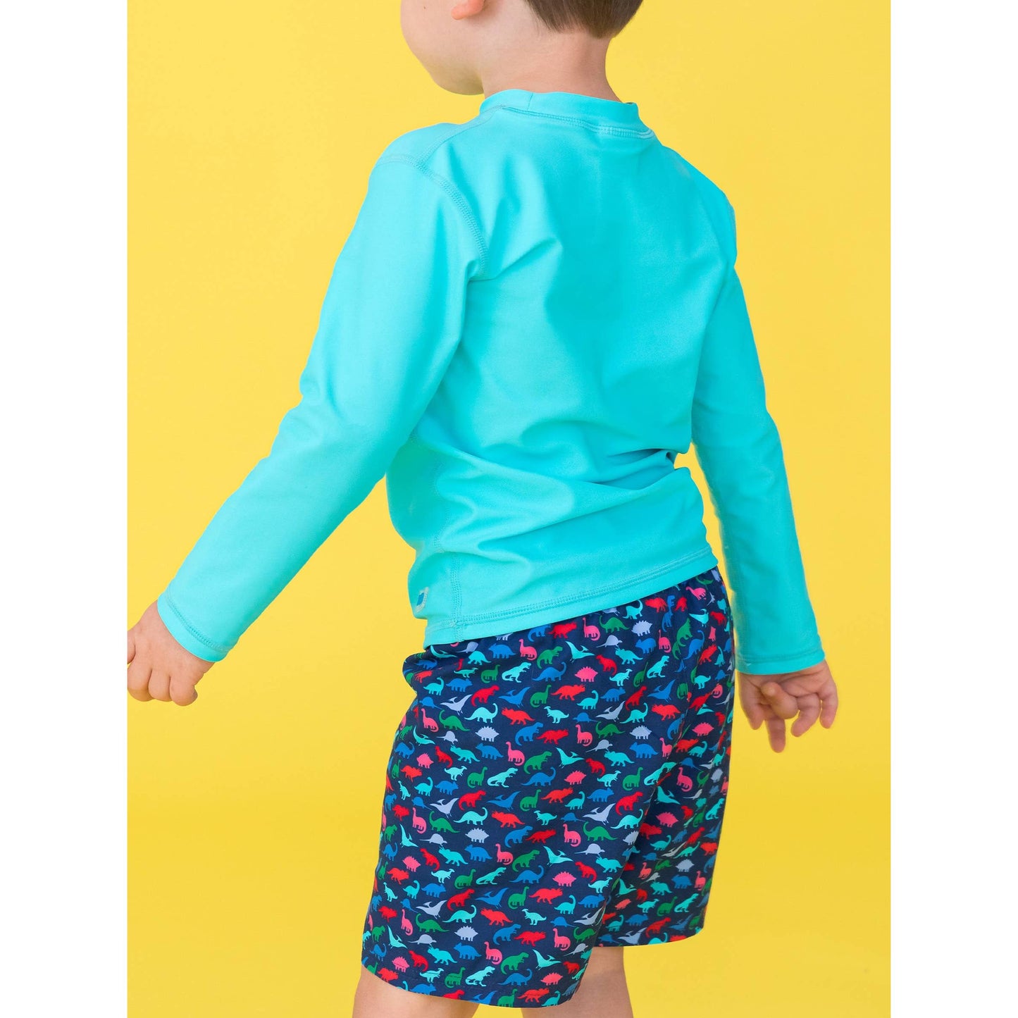 Boys Bright Aqua Long Sleeve Rash Guard