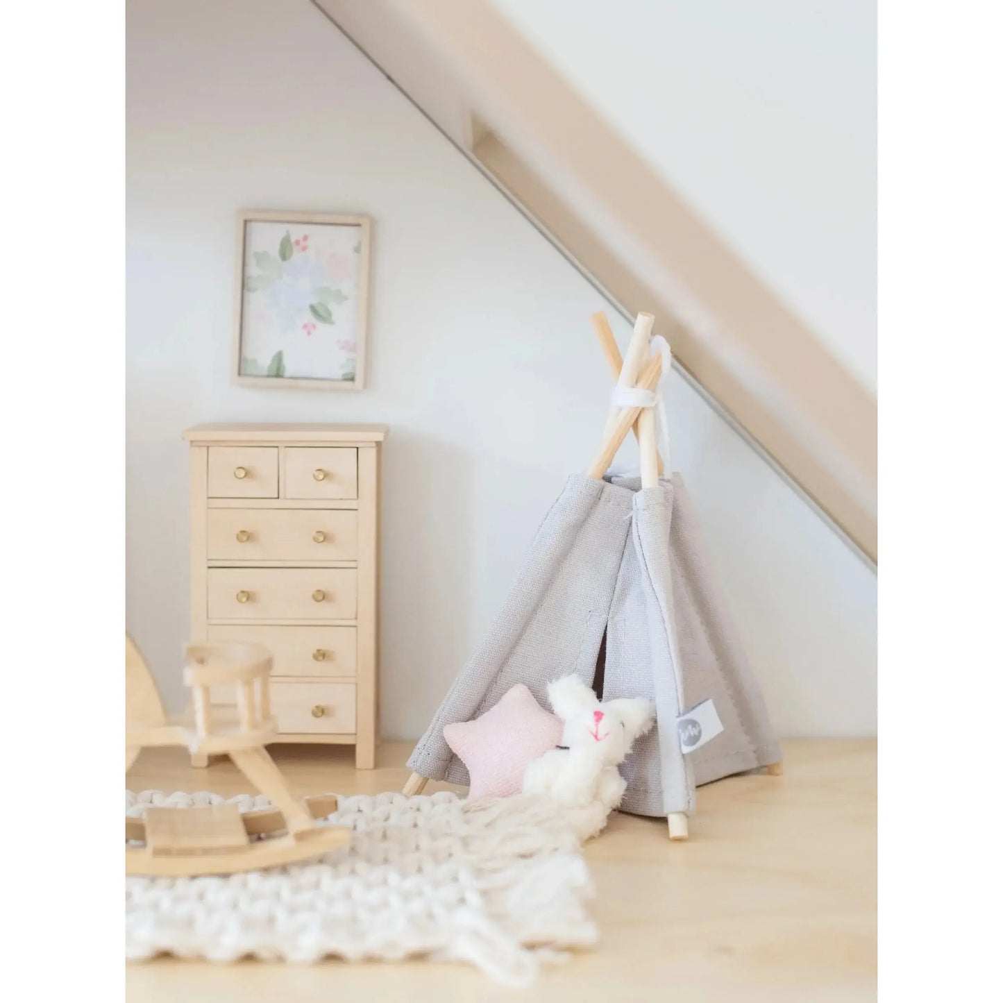 Dollhouse Play Tent with Window | Gray