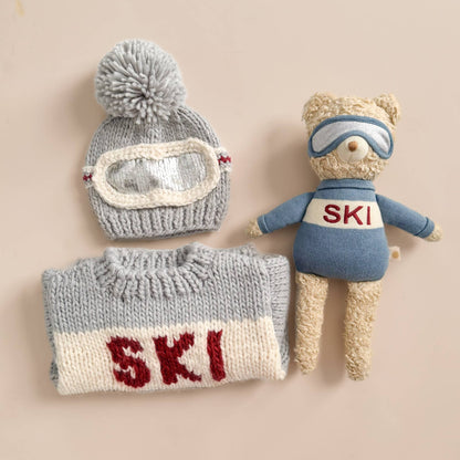 Ski Goggles Beanie, Bowie Grey Baby Kids Adult Snowboard Hat