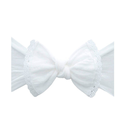 Baby Bling® Trimmed Classic Knot headband: white lace