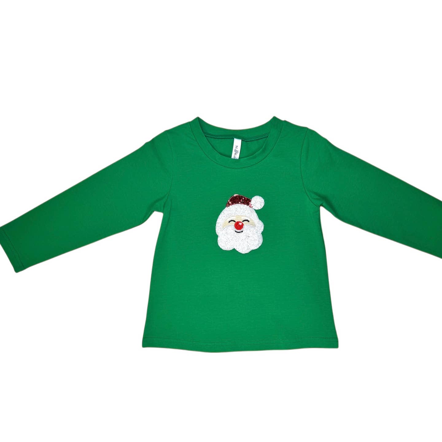 Sequin santa patch long sleeve t-shirt