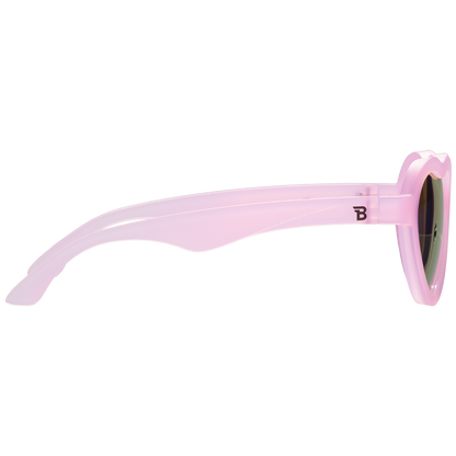 Frosted Pink Heart | Purple Polarized Mirrored Lenses: Ages 3-5