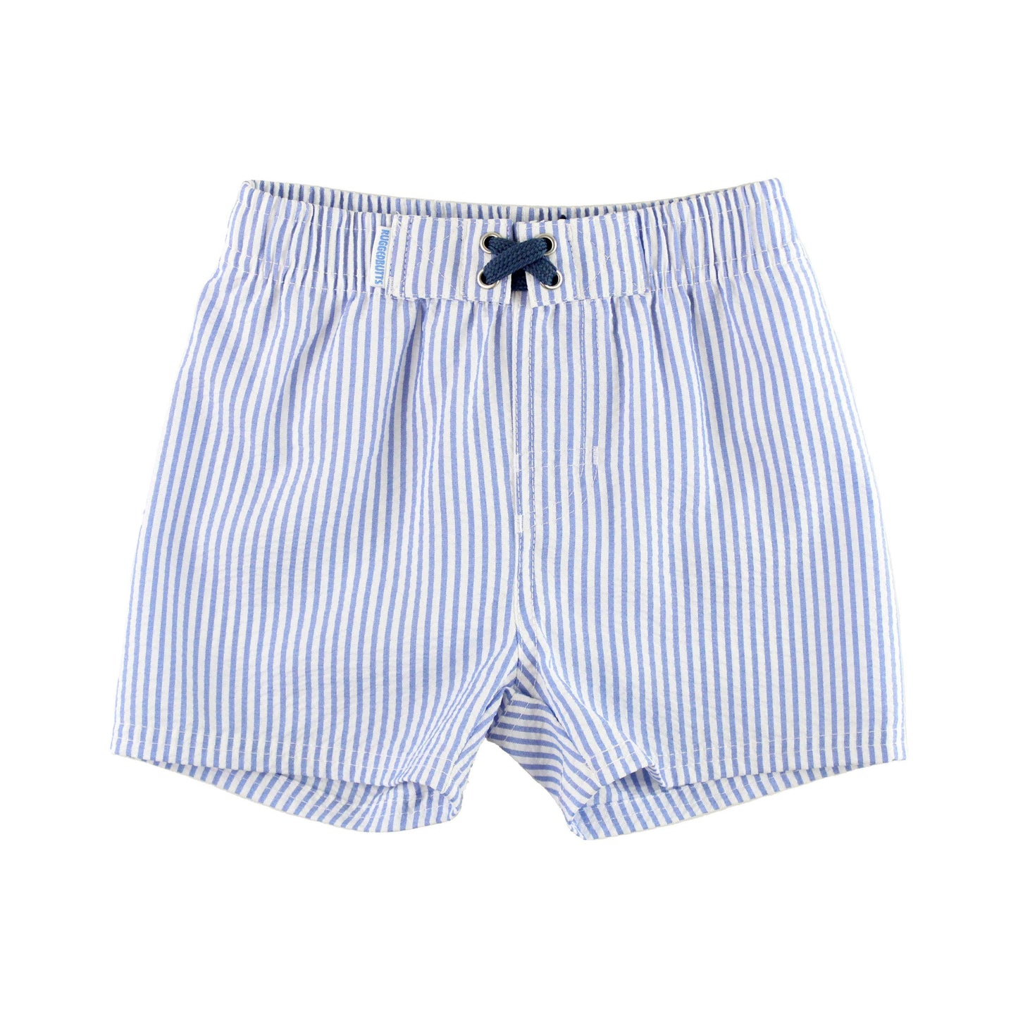 Boys Periwinkle Blue Seersucker Swim Trunks