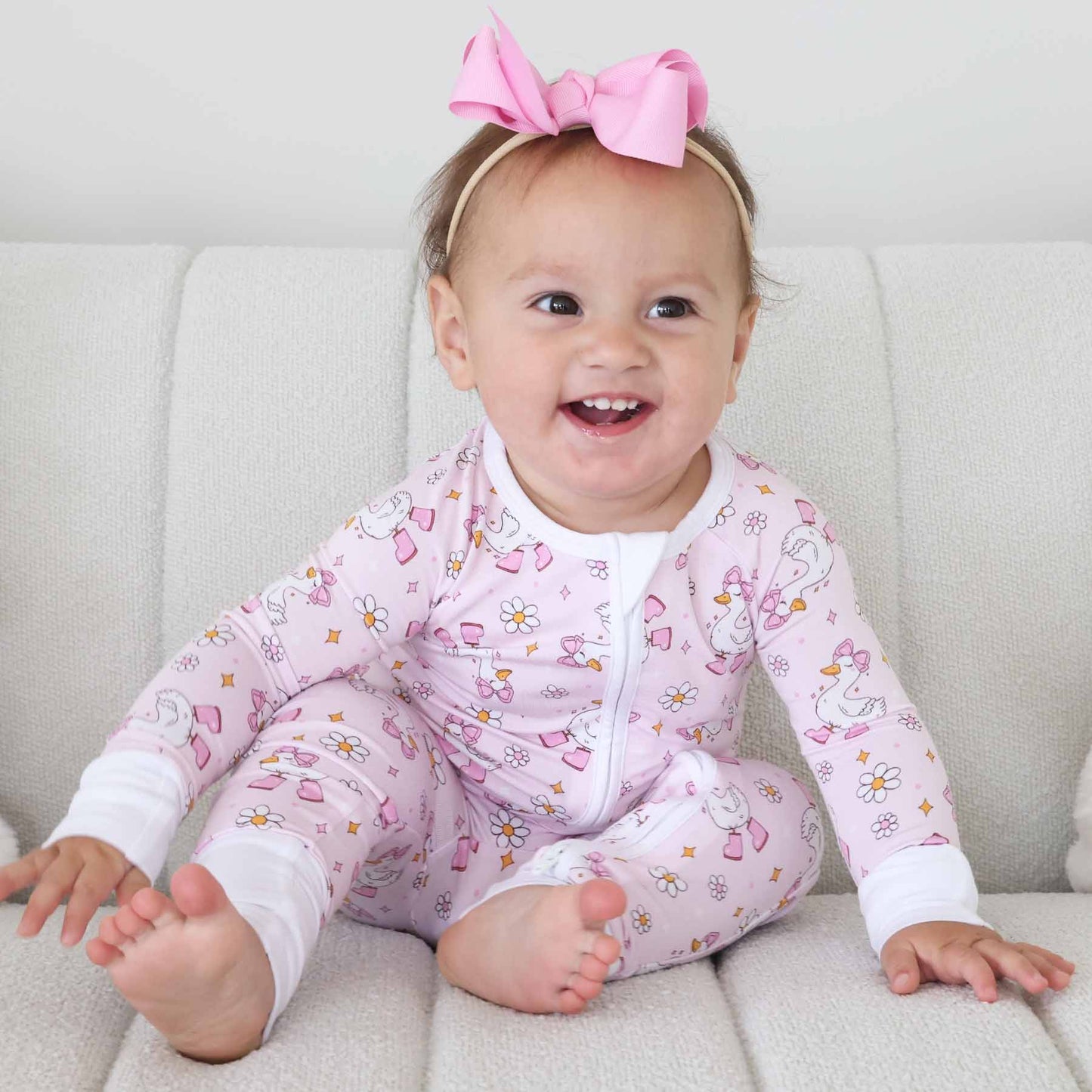 Silly Goose Convertible Zip Romper | Pink