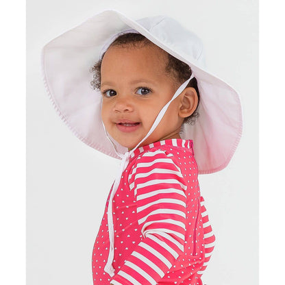 Kids White Sun Protective Hat
