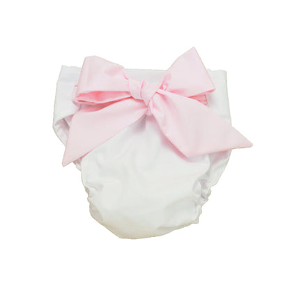 Baby Bow Bottom Bloomer Worth Avenue White With Palm Beach Pink