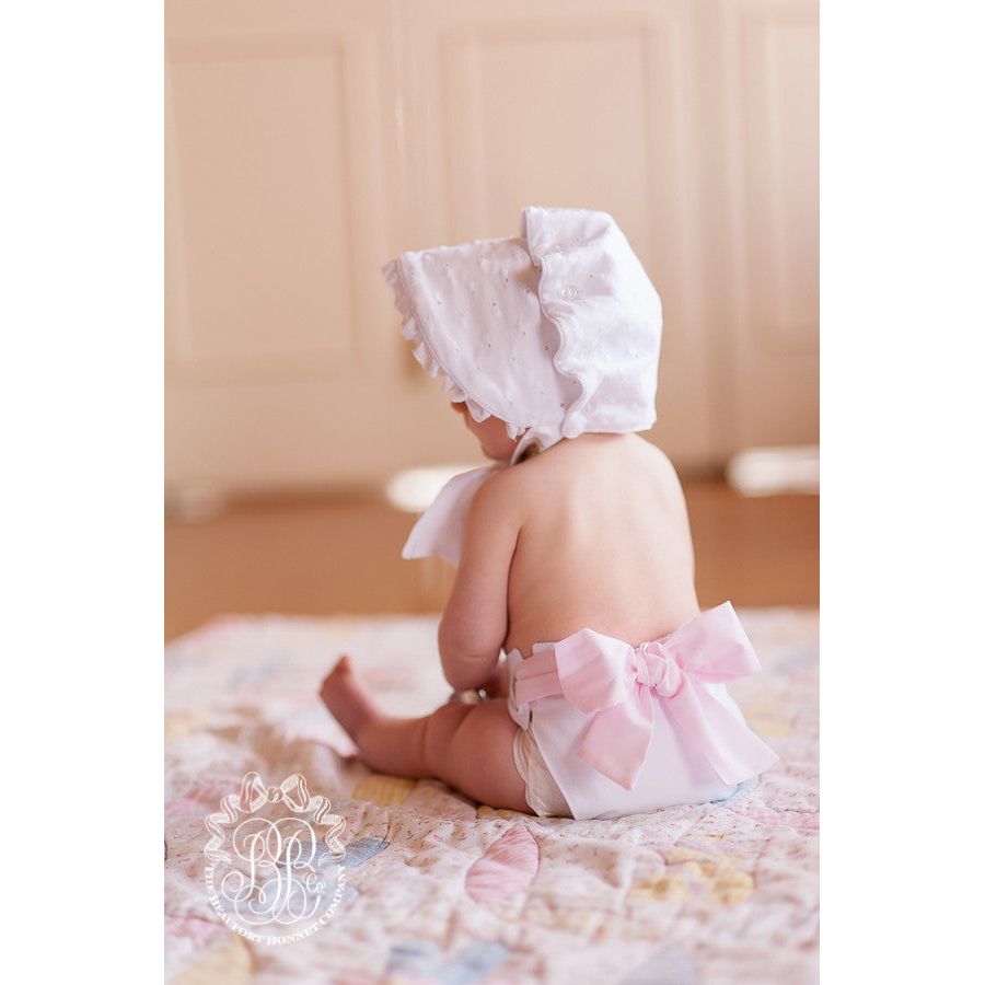 Baby Bow Bottom Bloomer Worth Avenue White With Palm Beach Pink