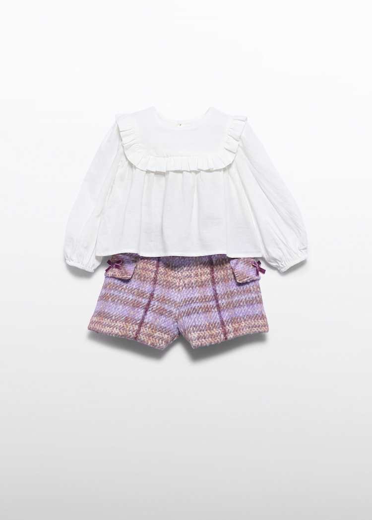 Baby Girls Checked Shorts Set