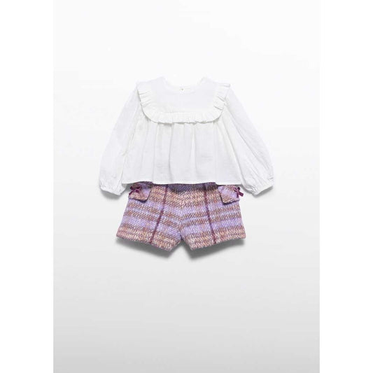 Baby Girls Checked Shorts Set