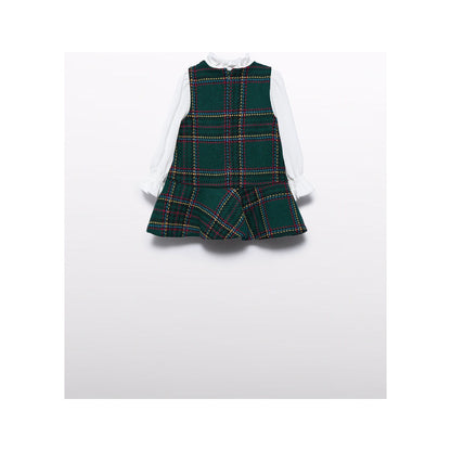 Baby plaid pinafore dress