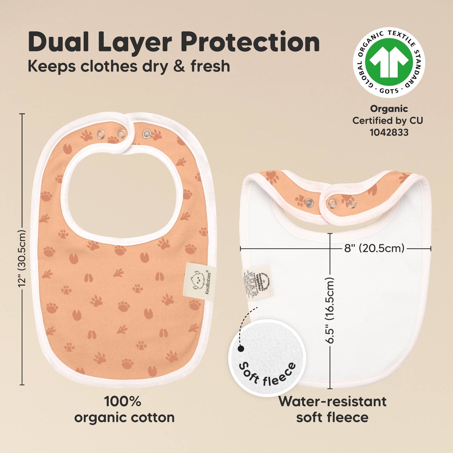 8-pack Urban Drool Bibs for Teething Baby Boys and Girls