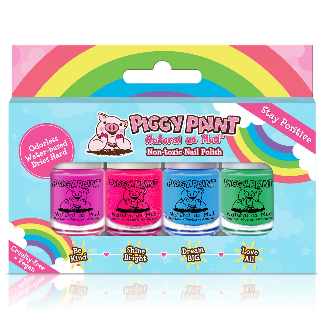 Rainbow 4 Polish Box Set Non-Toxic Nail Polish