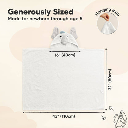 Playpals Hooded Baby Bath Towels for Newborn