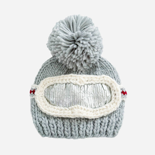 Ski Goggles Beanie, Bowie Grey Baby Kids Adult Snowboard Hat