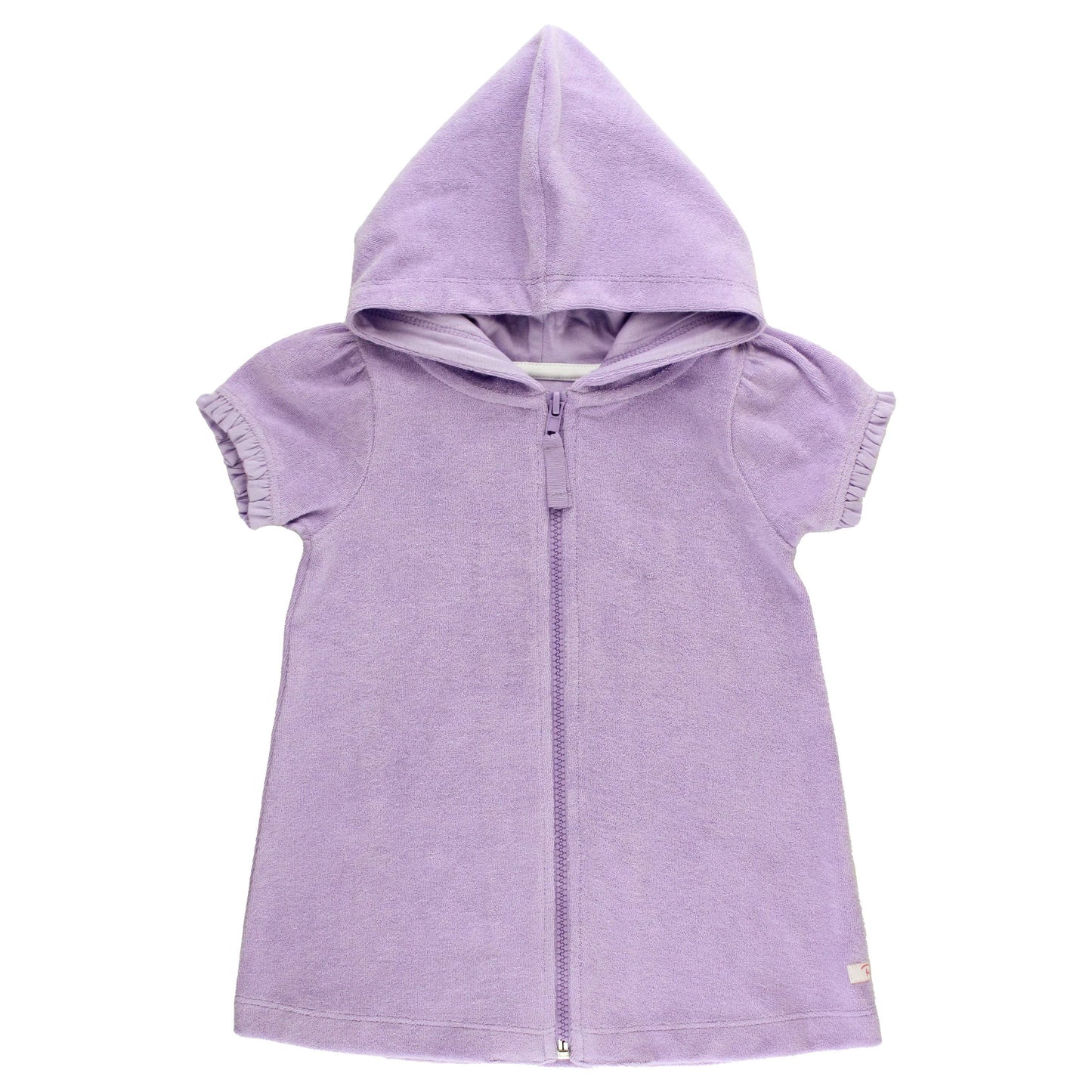 Girls Lavender Terry Full-Zip Cover Up