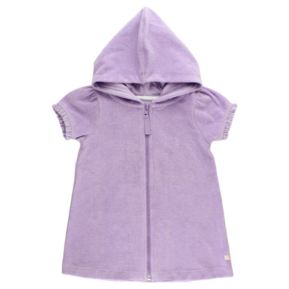 Girls Lavender Terry Full-Zip Cover Up