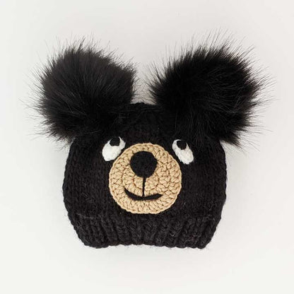 Black Bear Knit Beanie Hat