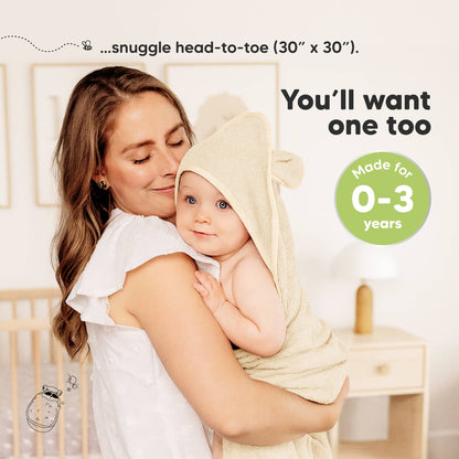 KeaBabies 2-pack Snuggle Baby Hooded Towels
