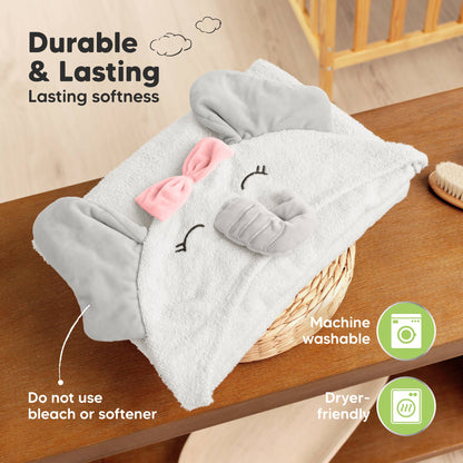 Playpals Hooded Baby Bath Towels for Newborn
