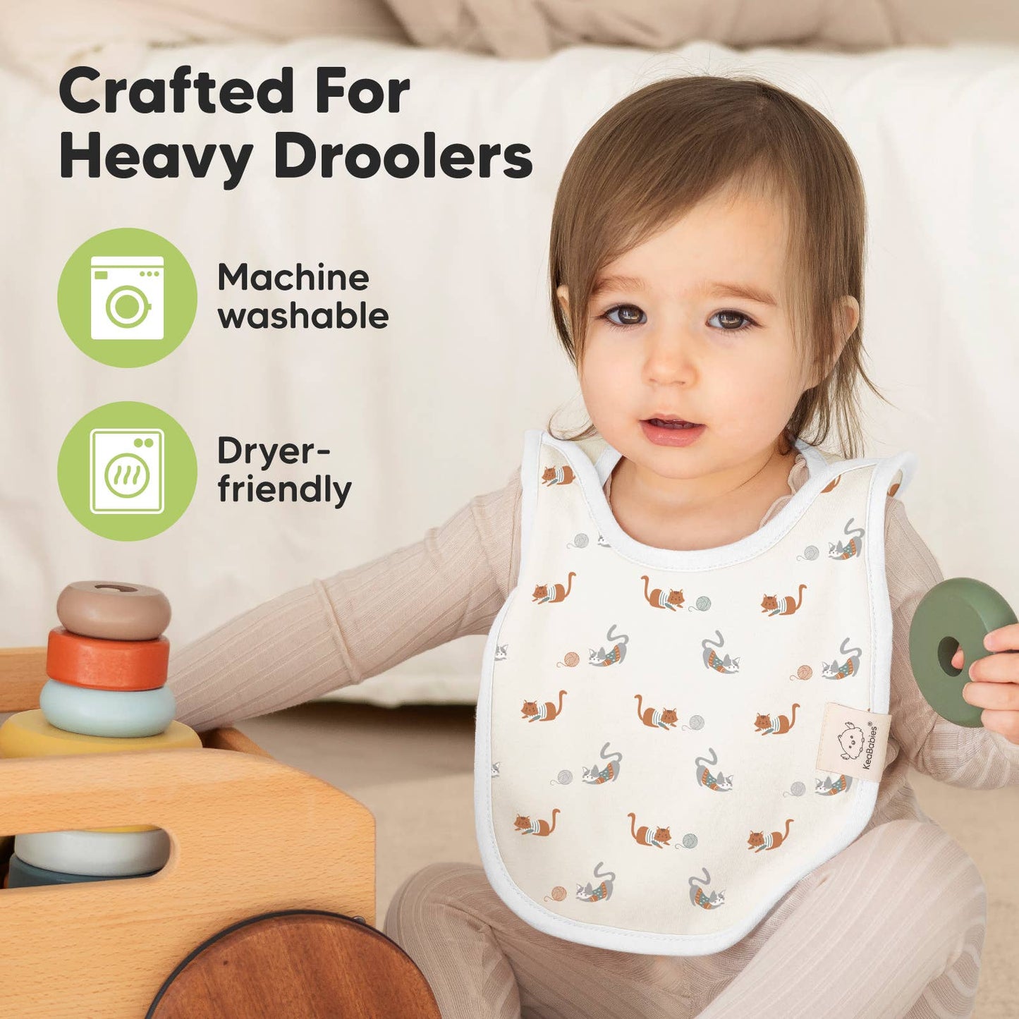 KeaBabies 8-Pack Hallo Drool Bibs