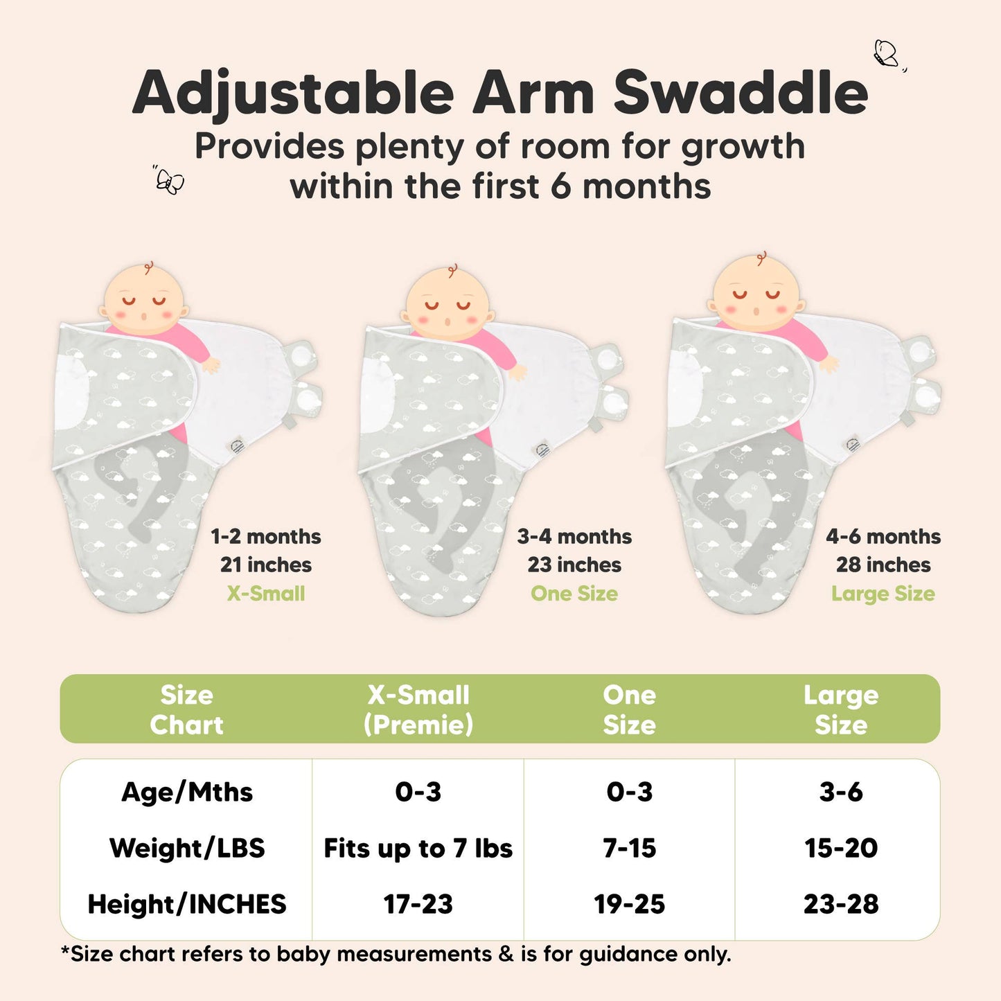 3pk Soothe Zippy Baby Swaddles 0-6 Months,Newborn Sleep Sack