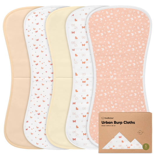 KeaBabies 5-Pack Urban Burp Cloths