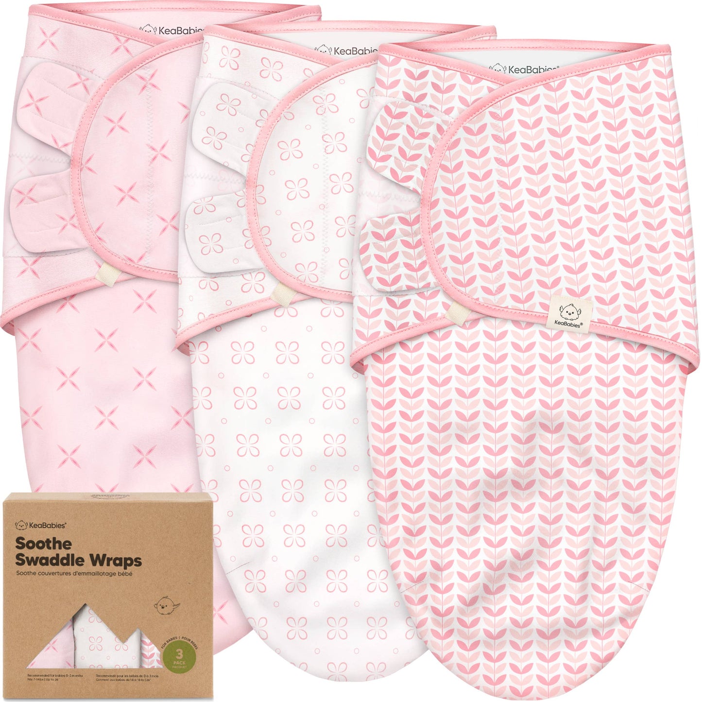 3pk Soothe Baby Swaddles 0-3 Months, Sleep Sack for Newborns