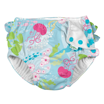 Ruffle Snap Reusable Swimsuit Diaper