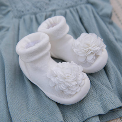 Komuello first walker baby sock shoes - Corsage -Snow