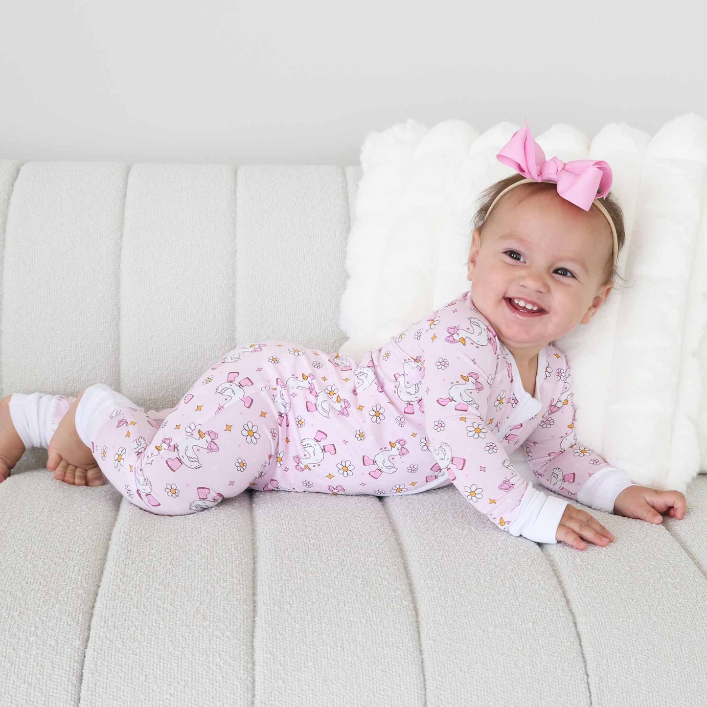 Silly Goose Convertible Zip Romper | Pink