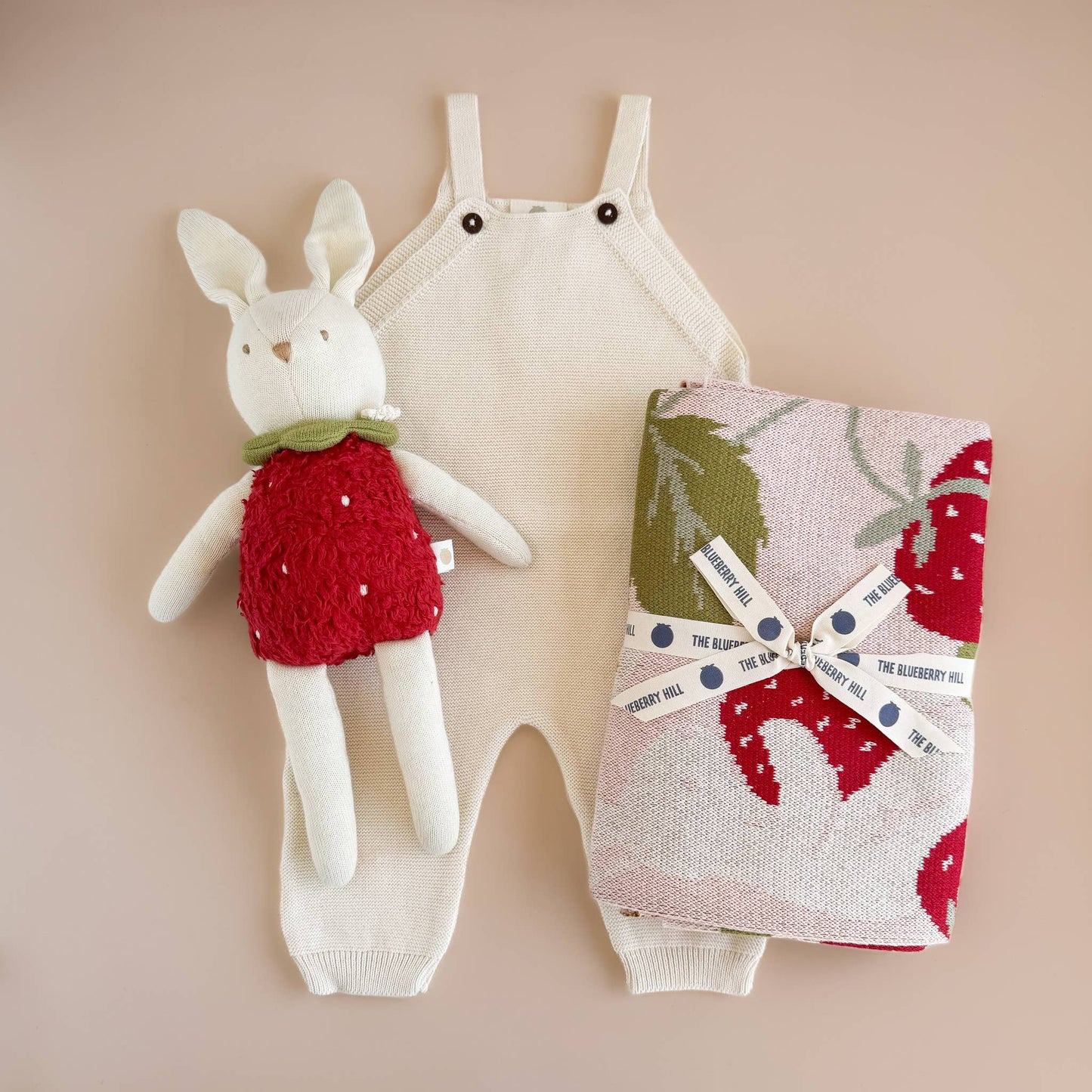 Blanket, Strawberry Bunny | Organic Cotton Kids & Baby Decor
