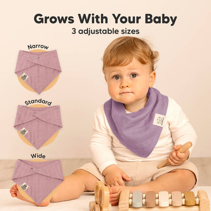 8pk Lumi Muslin Baby Bibs for Baby Boys, Baby Girls, Newborn