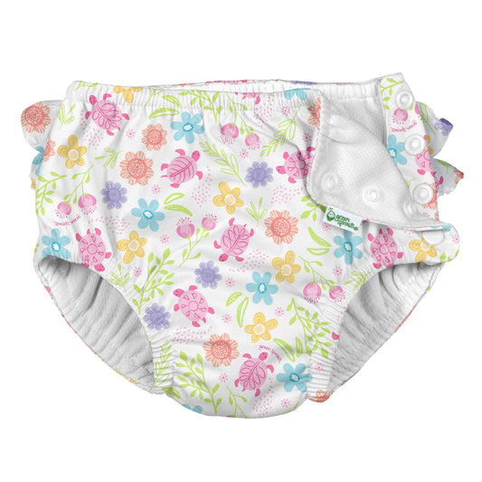 Ruffle Snap Reusable Swimsuit Diaper