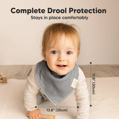 8-pack Baby Bandana Bibs for Boys and Girls