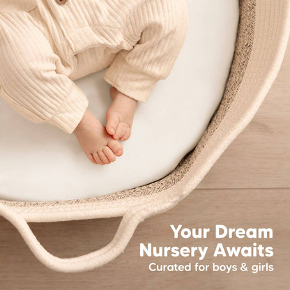 Isla Bassinet Mattress Sheets Fitted for Baby Girls, Boys