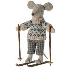 Winter Mouse w/Ski Set-Dad