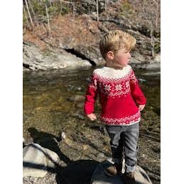 Boys Red Fairisle Holiday Sweater