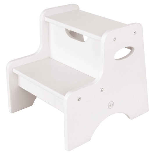 Wooden Two-Step Children's Stool w/Handles White