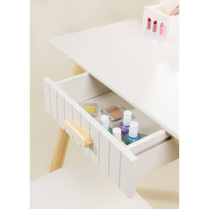 Wooden Play Vanity with Lighted Mirror & stool